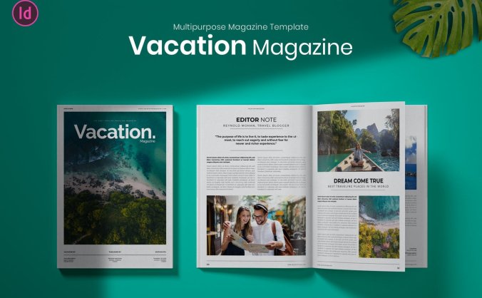 高端大图模式时尚旅游杂志宣传册VI画册设计模板