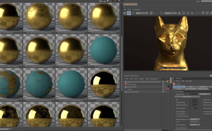 260多种C4D Redshift突变材料金属预设精选
