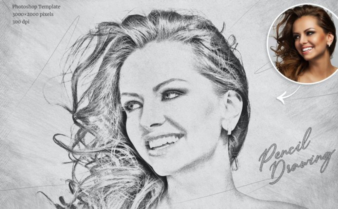 一秒生成逼真质感铅笔手绘预设样机展示模型PS模板