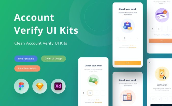 一套帐户验证难证码流程APP UI模板
