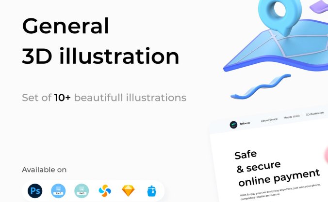 3D立体风格购物促销插图双11电商UI设计插画合集（中）