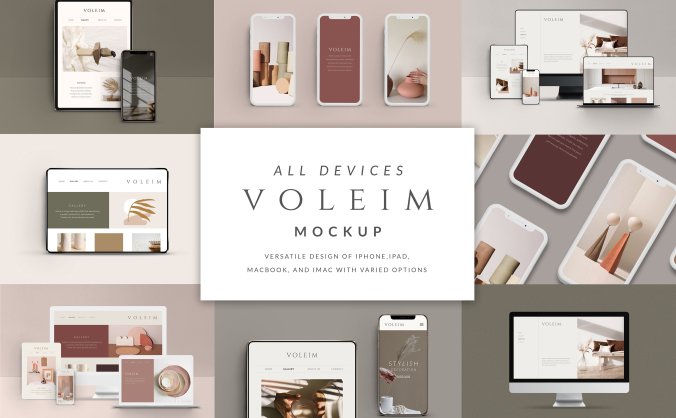 苹果IPAD\IPHONE\MAC设备样机场景PSD素材