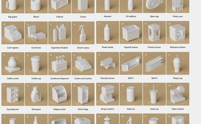 价值1499元灰猩猩GSG第二套模型包180个4类高质量C4D素材