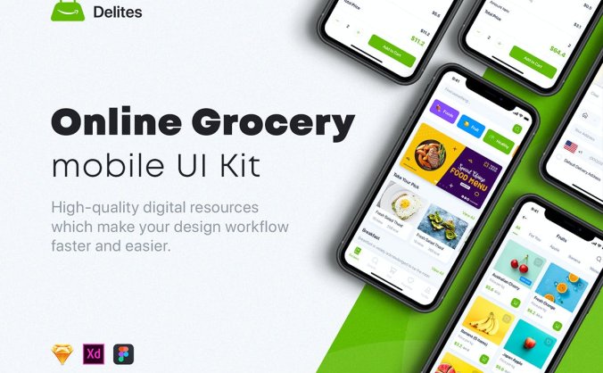 33个在线电商以及食谱APP UI KIT页面素材