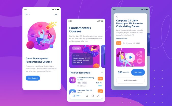 在线教育APP应用程序用户界面UI KIT工具包模板