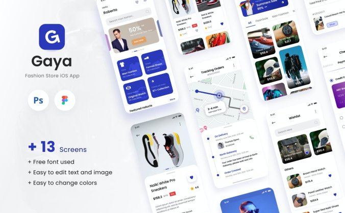 13个高端时尚电商APP UI KITS用户界面素材