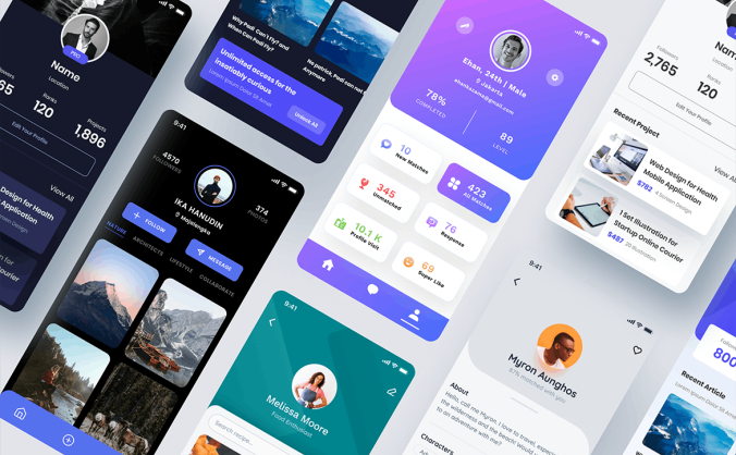 用户设置、个人中心页面APP UI KIT素材模板