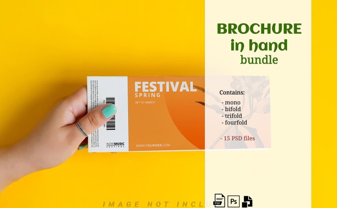 欧美风格精美三折页画册VI样机PSD素材