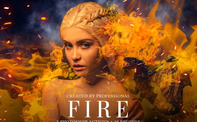 燃烧的火焰效果特效PS动作下载