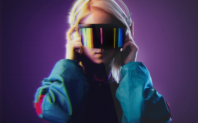 一键生成网络朋克故障特效PS动作素材