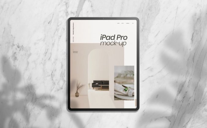 高品质阴影光影iPad Pro样机模型PSD素材