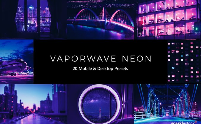 20个高品质时尚绚丽霓虹灯风格Lightroom预设包