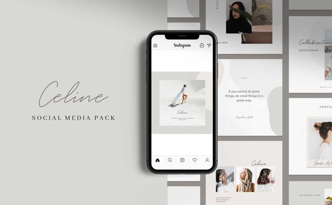时尚高端简约优雅Instagram社交媒体banner海报设计PSD素材模板