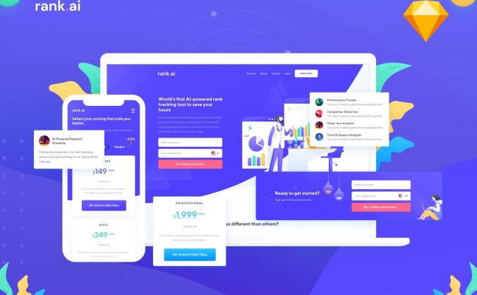 简约好用SEO服务网站UI KITS素材库