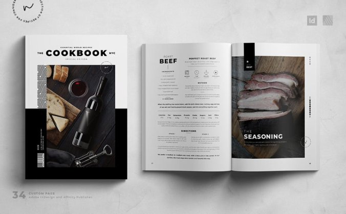 时尚高端菜谱菜单VI设计模板