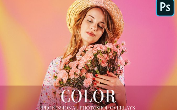 25个彩虹色调照片叠层PNG素材