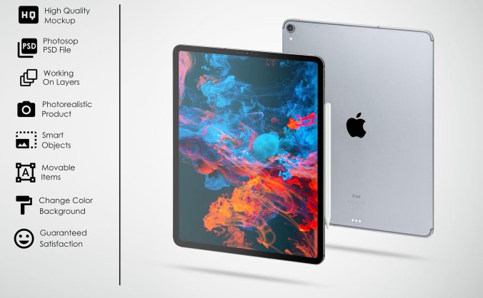 6K分辨率iPad Pro苹果平板电脑PSD样机素材