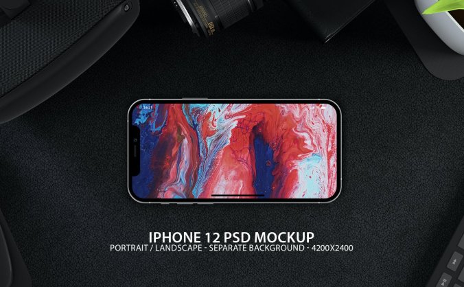 高品质iPhone 12APP UI样机展示模型PSD素材