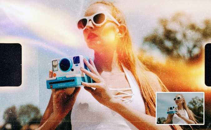 胶片电影镜头级别灯光效果PSD素材模板