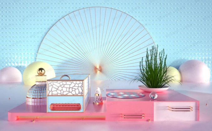 有了这些C4D素材，做电商或视觉设计再也不怕了！