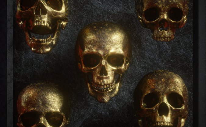 骷髅头OC工程文件C4D模型人骨模型人脑骷髅素材