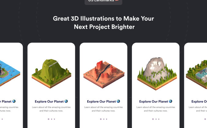 低多边形美国城市地标C4D素材