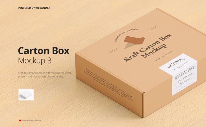 高品质时尚快递包装盒子VI样机展示