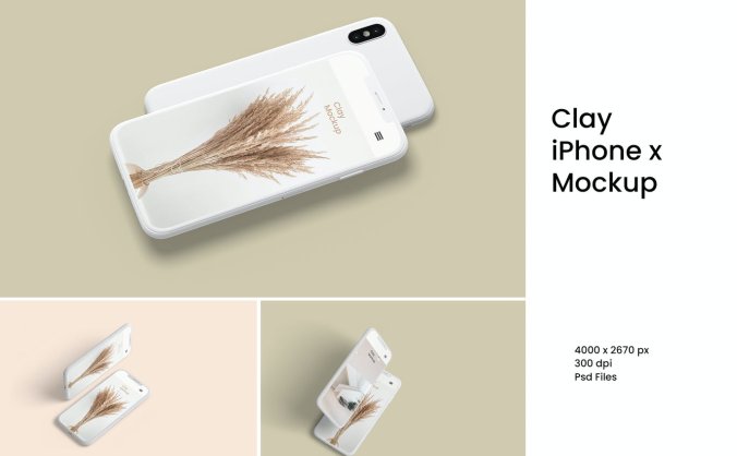 高品质iPhone X手机APP UI样机展示PSD素材模板