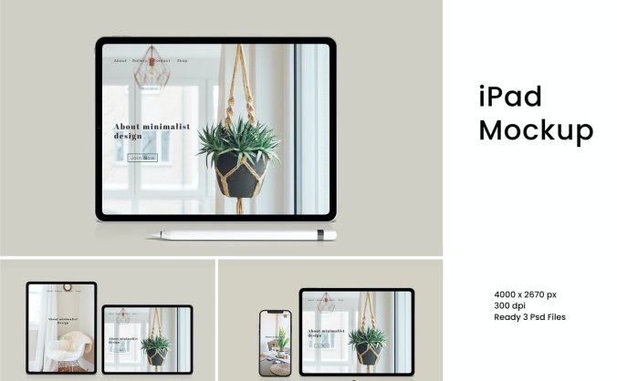 高品质的iPad Pro样机PSD素材展示模板