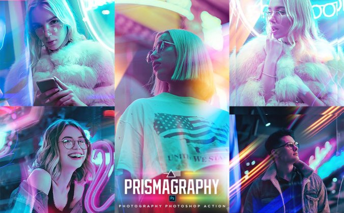 棱镜摄影灯光效果PS动作