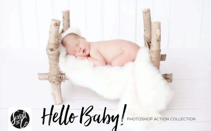 一键将婴儿宝宝照片自动调色磨皮润肤美图PS动作