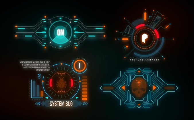 超级酷炫科技感十足赛博朋克风PSD素材包