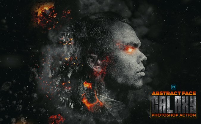 震撼逼真的火烧燃烧终结者效果PS动作预设