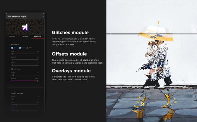 轻松生成抖音数字失真效果PS插件动作素材合集