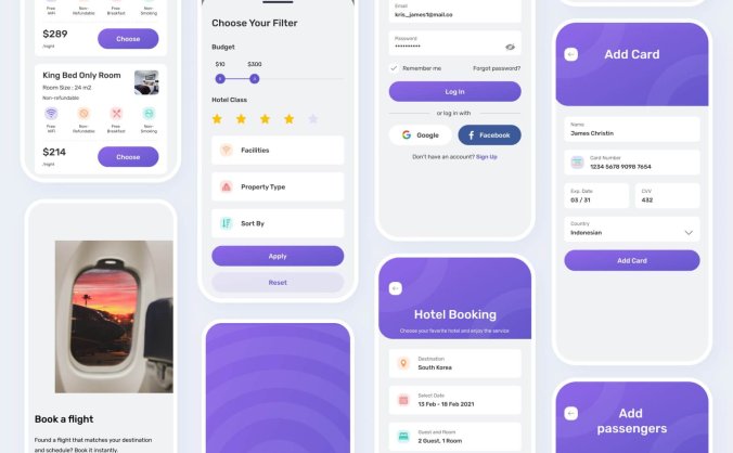 43个高质量时尚旅行主题APP UI KIT素材模板