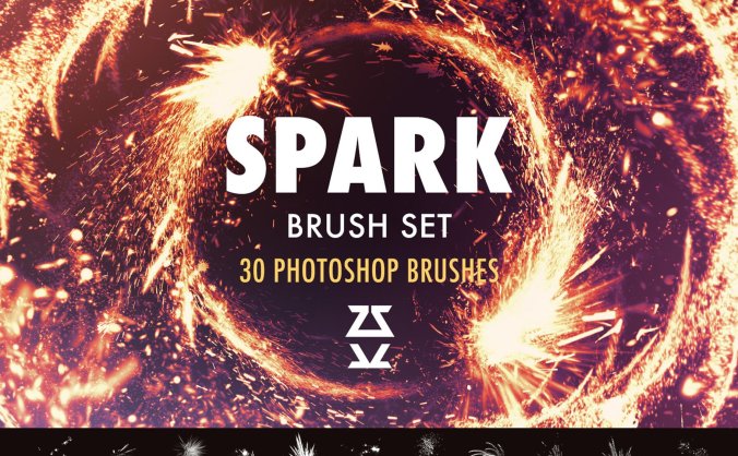 30个独特的火花特效PS笔刷素材