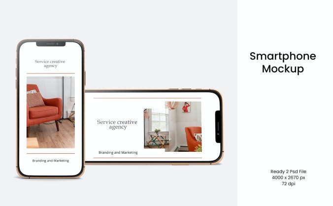 iPhone手机APP UI样机展示模型PSD素材
