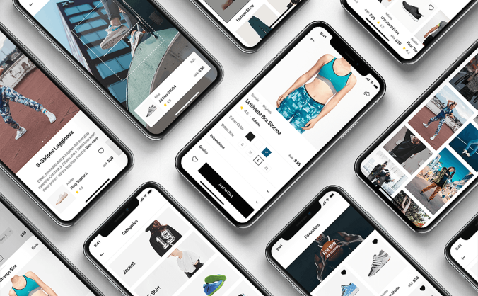 一套黑白色调时尚电商APP UI KIT