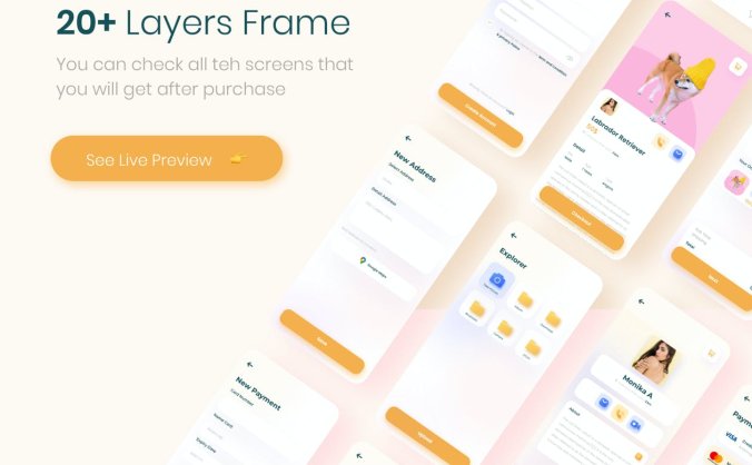 20个宠物主题APP UI素材