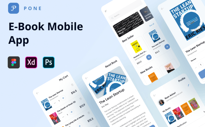 10个高品质电子书APP UI KITS素材包