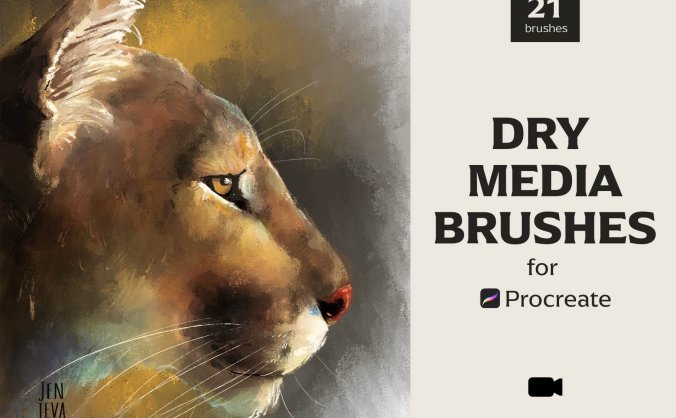 高品质干介质Procreate笔刷素材