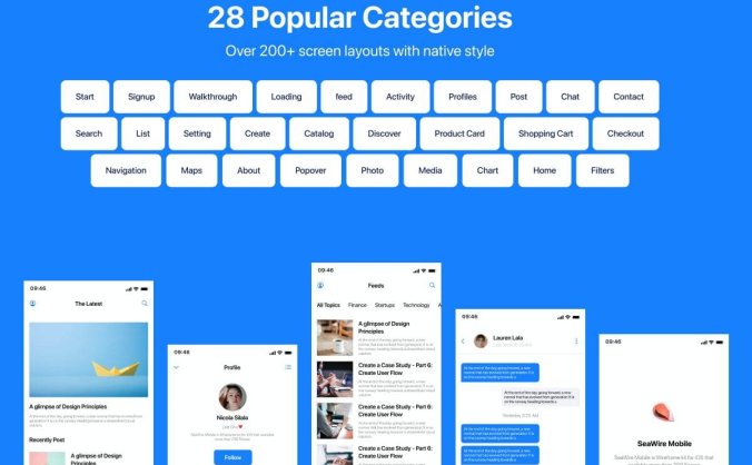 28个iOS常用的多功能 APP UI组件库（Figma格式）