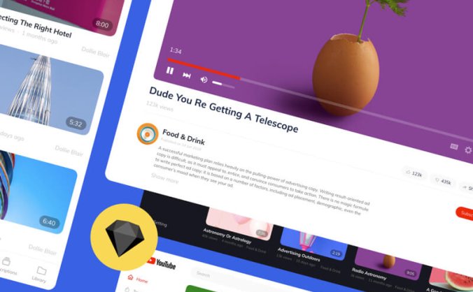 精品素材:YouTube网站概念UI设计模板