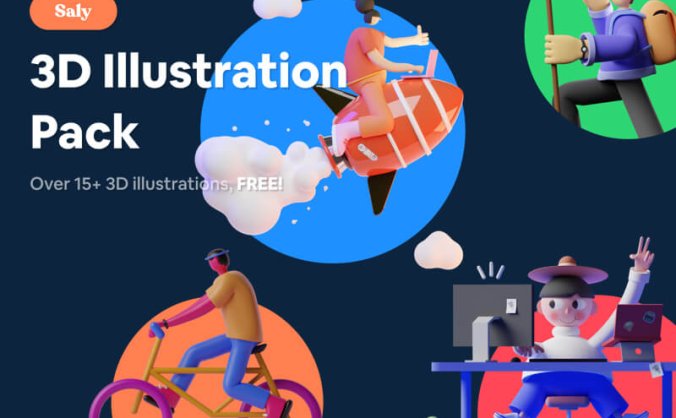 3D手工卡通插画风格素材(Figma格式)