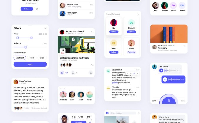16个社交媒体软件UI工具包