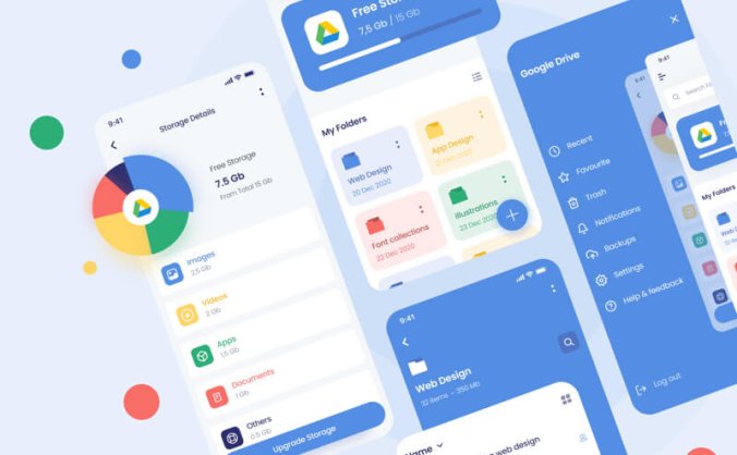 9个网盘文件管理UI界面组件素材包