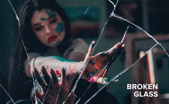 高端真实破碎玻璃效果PSD图层样式素材