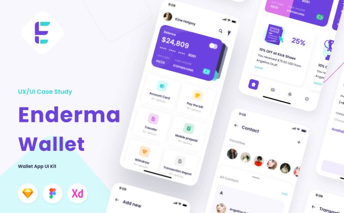 200+金融钱包主题的APP UI KIT组件素材包