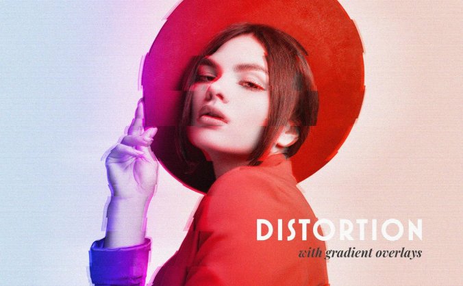 一套高品质抖音小视频渐变小故障图层PSD样式