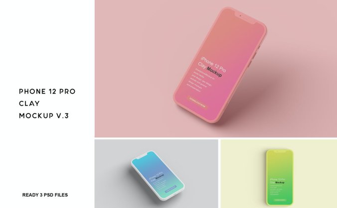 iPhone 12 Pro APP UI样机PSD素材模型